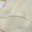 Salvatore Ferragamo Gancini Shoulder Bag Leather White Silver Auth KD545-16