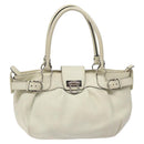 Salvatore Ferragamo Gancini Shoulder Bag Leather White Silver Auth KD545-13