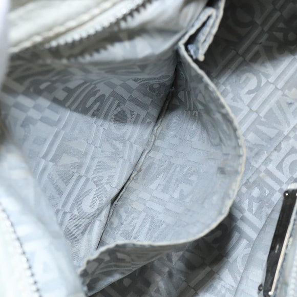 Salvatore Ferragamo Gancini Shoulder Bag Leather White Silver Auth KD545