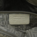 Salvatore Ferragamo Gancini Shoulder Bag Leather White Silver Auth KD545-12