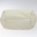 Salvatore Ferragamo Gancini Shoulder Bag Leather White Silver Auth KD545-5