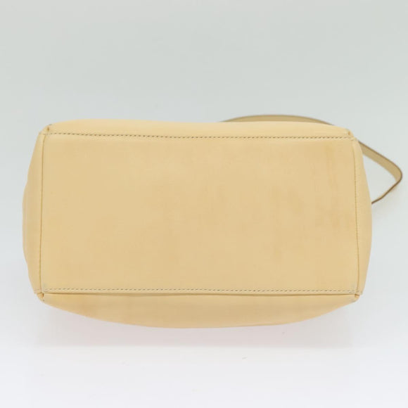 Salvatore Ferragamo Hand Bag Leather 2way Beige Gold Auth KD546