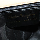 Salvatore Ferragamo Hand Bag Leather 2way Beige Gold Auth KD546-12