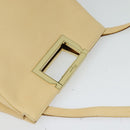 Salvatore Ferragamo Hand Bag Leather 2way Beige Gold Auth KD546-6