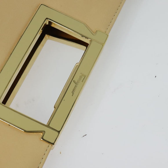 Salvatore Ferragamo Hand Bag Leather 2way Beige Gold Auth KD546