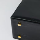 Salvatore Ferragamo Gancini Hand Bag Leather 2way Black Gold Auth KD547-16