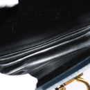 Salvatore Ferragamo Gancini Hand Bag Leather 2way Black Gold Auth KD547-21