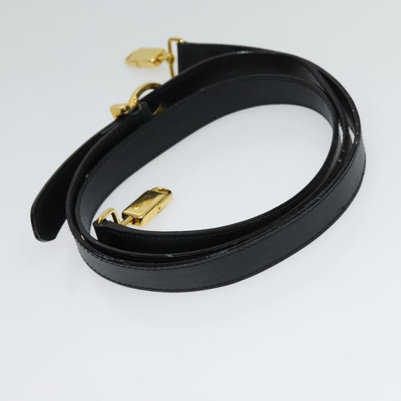 Salvatore Ferragamo Gancini Hand Bag Leather 2way Black Gold Auth KD547