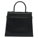 Salvatore Ferragamo Gancini Hand Bag Leather 2way Black Gold Auth KD547-2