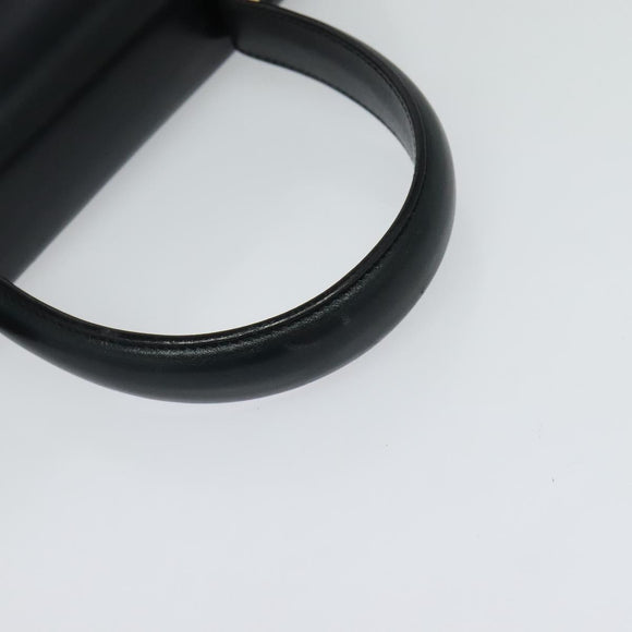 Salvatore Ferragamo Gancini Hand Bag Leather 2way Black Gold Auth KD547