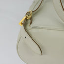 Salvatore Ferragamo Gancini Backpack Leather White Gold Auth KD549-16