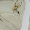 Salvatore Ferragamo Gancini Backpack Leather White Gold Auth KD549-9