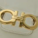 Salvatore Ferragamo Gancini Backpack Leather White Gold Auth KD549-17