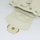 Salvatore Ferragamo Gancini Backpack Leather White Gold Auth KD549-10