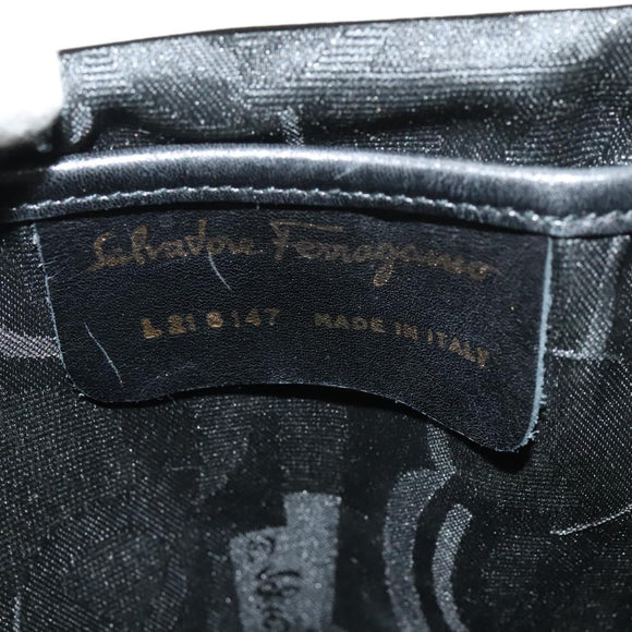 Salvatore Ferragamo Gancini Backpack Leather White Gold Auth KD549