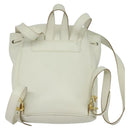 Salvatore Ferragamo Gancini Backpack Leather White Gold Auth KD549-2