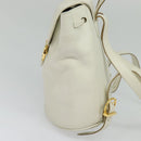 Salvatore Ferragamo Gancini Backpack Leather White Gold Auth KD549-3