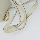 Salvatore Ferragamo Gancini Backpack Leather White Gold Auth KD549-7