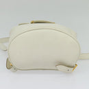 Salvatore Ferragamo Gancini Backpack Leather White Gold Auth KD549-5