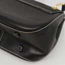 PRADA Shoulder Bag Leather Black Gold Auth KD552V-15