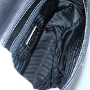 PRADA Shoulder Bag Leather Black Gold Auth KD552V-11