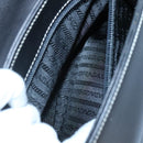 PRADA Shoulder Bag Leather Black Gold Auth KD552V-20