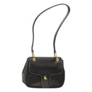 PRADA Shoulder Bag Leather Black Gold Auth KD552V-1