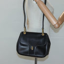 PRADA Shoulder Bag Leather Black Gold Auth KD552V-21