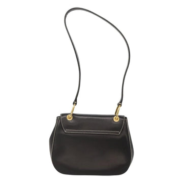 PRADA Shoulder Bag Leather Black Gold Auth KD552V - 0