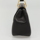PRADA Shoulder Bag Leather Black Gold Auth KD552V-4
