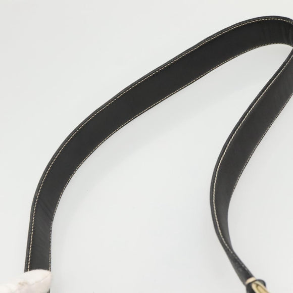 PRADA Shoulder Bag Leather Black Gold Auth KD552V