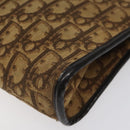 Christian Dior Trotter Canvas Shoulder Bag Brown Gold Auth KD554-10