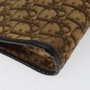 Christian Dior Trotter Canvas Shoulder Bag Brown Gold Auth KD554-11