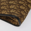 Christian Dior Trotter Canvas Shoulder Bag Brown Gold Auth KD554-13