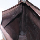 Christian Dior Trotter Canvas Shoulder Bag Brown Gold Auth KD554-18