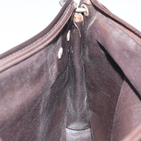 Christian Dior Trotter Canvas Shoulder Bag Brown Gold Auth KD554