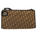 Christian Dior Trotter Canvas Shoulder Bag Brown Gold Auth KD554-2