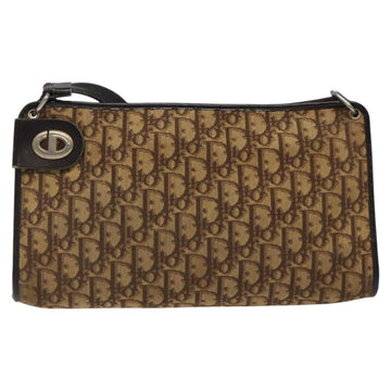 Christian Dior Trotter Canvas Shoulder Bag Brown Gold Auth KD554 - 0
