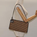 Christian Dior Trotter Canvas Shoulder Bag Brown Gold Auth KD554-20
