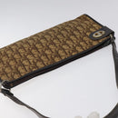 Christian Dior Trotter Canvas Shoulder Bag Brown Gold Auth KD554-6