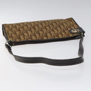 Christian Dior Trotter Canvas Shoulder Bag Brown Gold Auth KD554-7