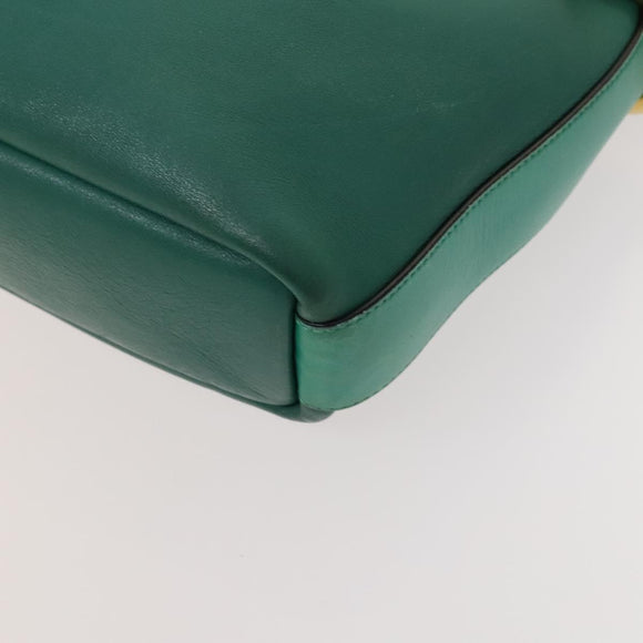 Chloe Emma Shoulder Bag Leather Green Gold Auth KD559