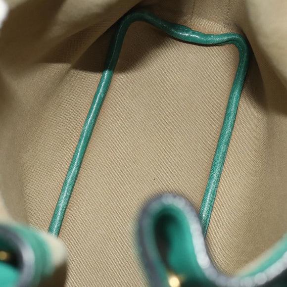 Chloe Emma Shoulder Bag Leather Green Gold Auth KD559