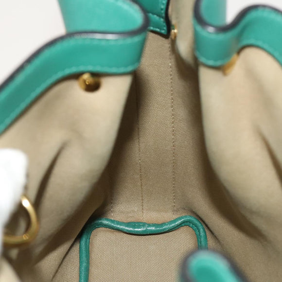 Chloe Emma Shoulder Bag Leather Green Gold Auth KD559