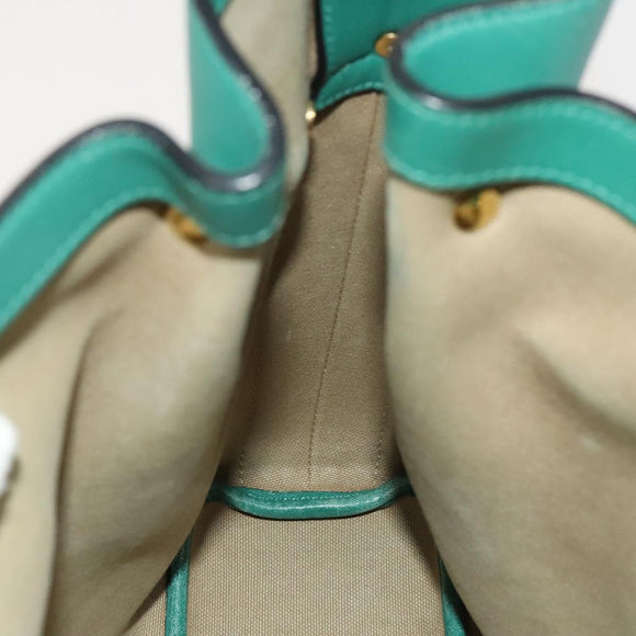 Chloe Emma Shoulder Bag Leather Green Gold Auth KD559