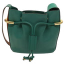 Chloe Emma Shoulder Bag Leather Green Gold Auth KD559-13