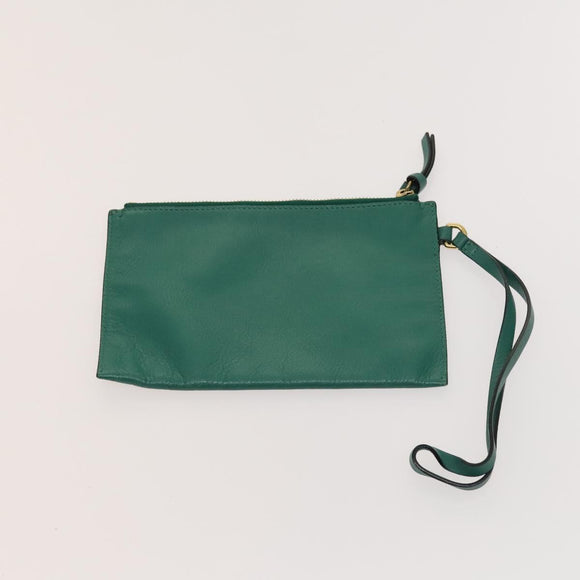 Chloe Emma Shoulder Bag Leather Green Gold Auth KD559