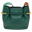 Chloe Emma Shoulder Bag Leather Green Gold Auth KD559-2