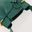Chloe Emma Shoulder Bag Leather Green Gold Auth KD559-6