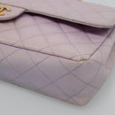 CHANEL Matelasse Chain Shoulder Bag Nylon Purple Gold CC Auth KD560-9